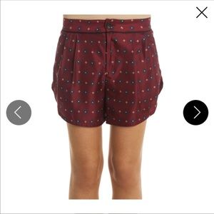 Rag & Bone Gabrielle Burgundy Silk Shorts Sz 4